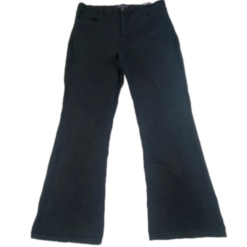 NYDJ Not Your Daughter’s Bootcut Jeans 14 Petite Black Stretch Denim 28” Inseam